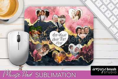 Photo Mouse Pad Sublimation, Marble Mouse Pad Picture Frame Sublimation OrangeBrushStudio 