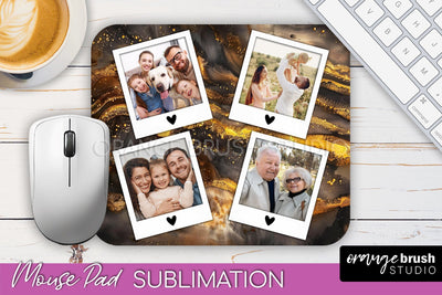 Photo Mouse Pad Sublimation, Marble Mouse Pad Picture Frame Sublimation OrangeBrushStudio 