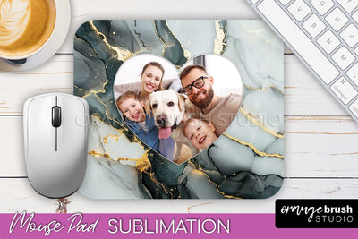 Photo Mouse Pad Sublimation, Marble Mouse Pad Picture Frame Sublimation OrangeBrushStudio 