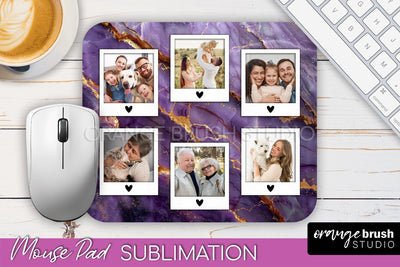Photo Mouse Pad Sublimation, Marble Mouse Pad Picture Frame Sublimation OrangeBrushStudio 
