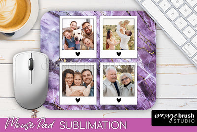 Photo Mouse Pad Sublimation, Marble Mouse Pad Picture Frame Sublimation OrangeBrushStudio 