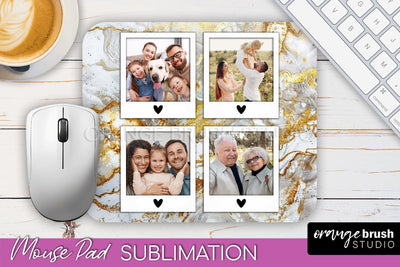 Photo Mouse Pad Sublimation, Marble Mouse Pad Picture Frame Sublimation OrangeBrushStudio 