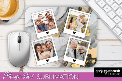 Photo Mouse Pad Sublimation, Marble Mouse Pad Picture Frame Sublimation OrangeBrushStudio 