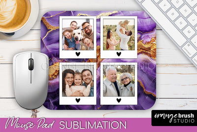 Photo Mouse Pad Sublimation, Marble Mouse Pad Picture Frame Sublimation OrangeBrushStudio 