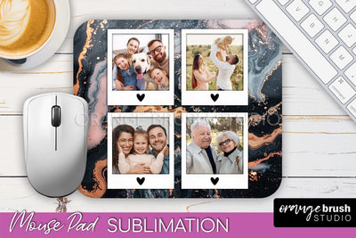 Photo Mouse Pad Sublimation, Marble Mouse Pad Picture Frame Sublimation OrangeBrushStudio 