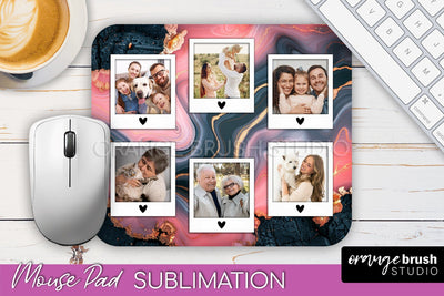 Photo Mouse Pad Sublimation, Marble Mouse Pad Picture Frame Sublimation OrangeBrushStudio 