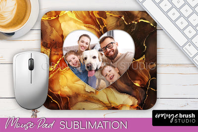 Photo Mouse Pad Sublimation, Marble Mouse Pad Picture Frame Sublimation OrangeBrushStudio 