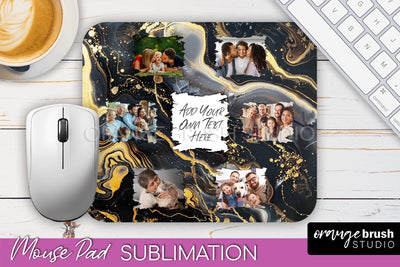 Photo Mouse Pad Sublimation, Marble Mouse Pad Picture Frame Sublimation OrangeBrushStudio 
