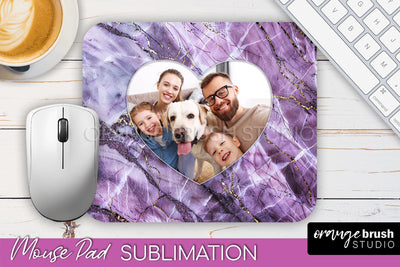 Photo Mouse Pad Sublimation, Marble Mouse Pad Picture Frame Sublimation OrangeBrushStudio 