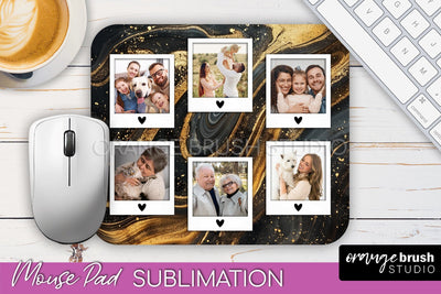 Photo Mouse Pad Sublimation, Marble Mouse Pad Picture Frame Sublimation OrangeBrushStudio 