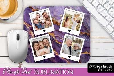 Photo Mouse Pad Sublimation, Marble Mouse Pad Picture Frame Sublimation OrangeBrushStudio 