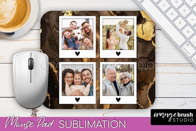 Photo Mouse Pad Sublimation, Marble Mouse Pad Picture Frame Sublimation OrangeBrushStudio 