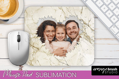 Photo Mouse Pad Sublimation, Marble Mouse Pad Picture Frame Sublimation OrangeBrushStudio 