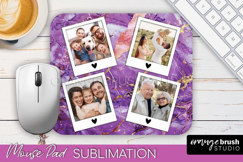 Photo Mouse Pad Sublimation, Marble Mouse Pad Picture Frame Sublimation OrangeBrushStudio 