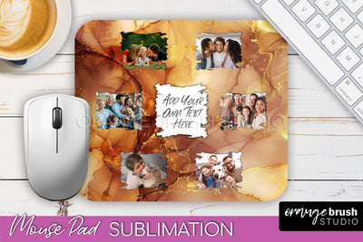 Photo Mouse Pad Sublimation, Marble Mouse Pad Picture Frame Sublimation OrangeBrushStudio 