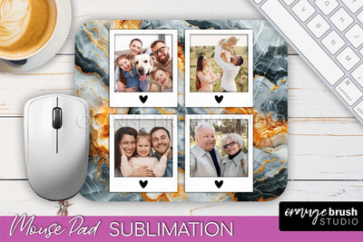 Photo Mouse Pad Sublimation, Marble Mouse Pad Picture Frame Sublimation OrangeBrushStudio 