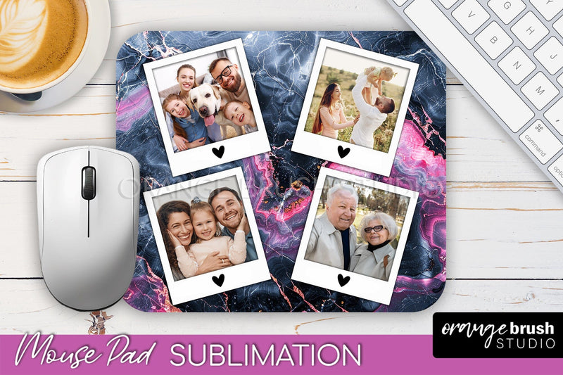 Photo Mouse Pad Sublimation, Marble Mouse Pad Picture Frame Sublimation OrangeBrushStudio 