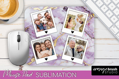 Photo Mouse Pad Sublimation, Marble Mouse Pad Picture Frame Sublimation OrangeBrushStudio 