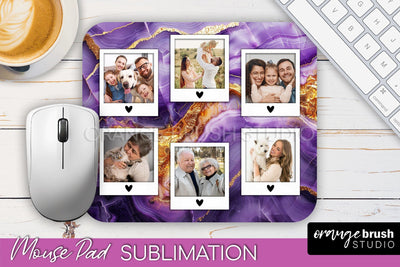 Photo Mouse Pad Sublimation, Marble Mouse Pad Picture Frame Sublimation OrangeBrushStudio 