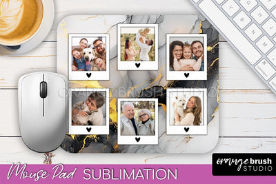 Photo Mouse Pad Sublimation, Marble Mouse Pad Picture Frame Sublimation OrangeBrushStudio 