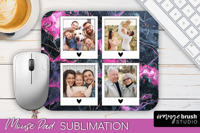 Photo Mouse Pad Sublimation, Marble Mouse Pad Picture Frame Sublimation OrangeBrushStudio 