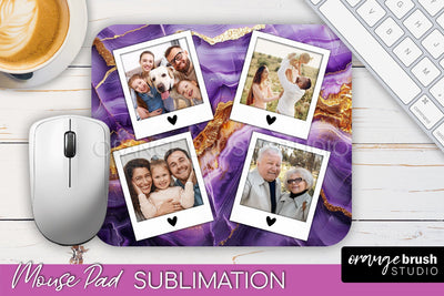 Photo Mouse Pad Sublimation, Marble Mouse Pad Picture Frame Sublimation OrangeBrushStudio 
