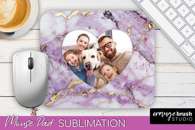 Photo Mouse Pad Sublimation, Marble Mouse Pad Picture Frame Sublimation OrangeBrushStudio 