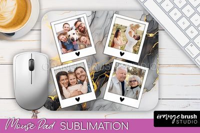 Photo Mouse Pad Sublimation, Marble Mouse Pad Picture Frame Sublimation OrangeBrushStudio 