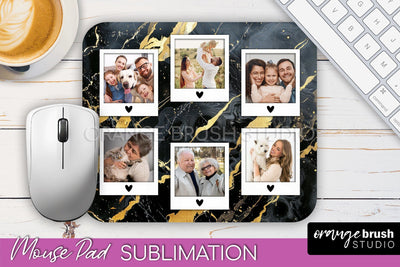 Photo Mouse Pad Sublimation, Marble Mouse Pad Picture Frame Sublimation OrangeBrushStudio 