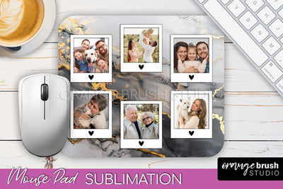 Photo Mouse Pad Sublimation, Marble Mouse Pad Picture Frame Sublimation OrangeBrushStudio 