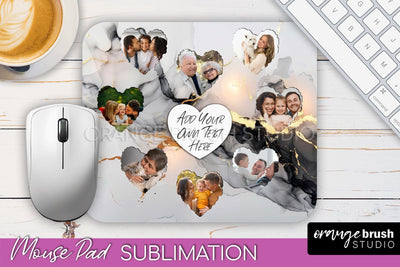 Photo Mouse Pad Sublimation, Marble Mouse Pad Picture Frame Sublimation OrangeBrushStudio 