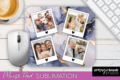 Photo Mouse Pad Sublimation, Marble Mouse Pad Picture Frame Sublimation OrangeBrushStudio 