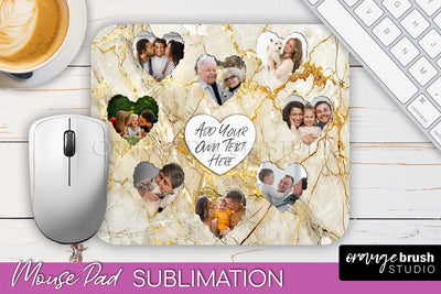 Photo Mouse Pad Sublimation, Marble Mouse Pad Picture Frame Sublimation OrangeBrushStudio 