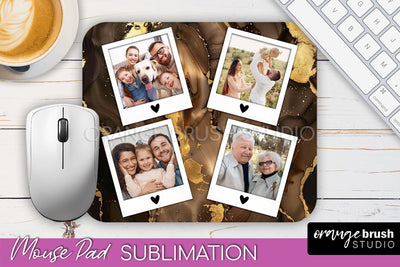 Photo Mouse Pad Sublimation, Marble Mouse Pad Picture Frame Sublimation OrangeBrushStudio 
