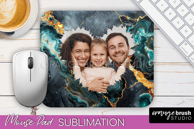 Photo Mouse Pad Sublimation, Marble Mouse Pad Picture Frame Sublimation OrangeBrushStudio 