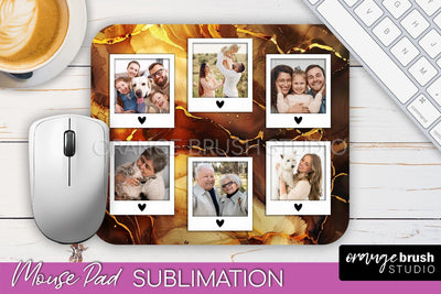 Photo Mouse Pad Sublimation, Marble Mouse Pad Picture Frame Sublimation OrangeBrushStudio 