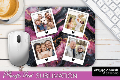 Photo Mouse Pad Sublimation, Marble Mouse Pad Picture Frame Sublimation OrangeBrushStudio 