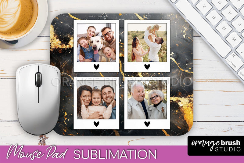 Photo Mouse Pad Sublimation, Marble Mouse Pad Picture Frame Sublimation OrangeBrushStudio 