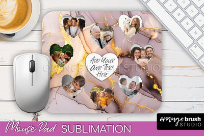 Photo Mouse Pad Sublimation, Marble Mouse Pad Picture Frame Sublimation OrangeBrushStudio 