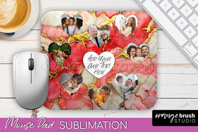 Photo Mouse Pad Sublimation, Marble Mouse Pad Picture Frame Sublimation OrangeBrushStudio 