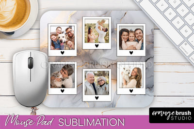 Photo Mouse Pad Sublimation, Marble Mouse Pad Picture Frame Sublimation OrangeBrushStudio 