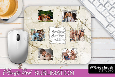 Photo Mouse Pad Sublimation, Marble Mouse Pad Picture Frame Sublimation OrangeBrushStudio 