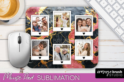 Photo Mouse Pad Sublimation, Marble Mouse Pad Picture Frame Sublimation OrangeBrushStudio 