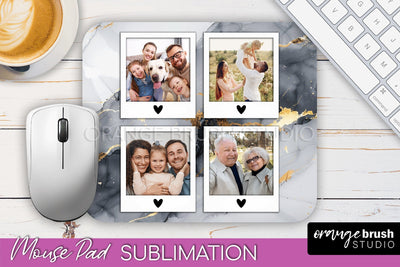Photo Mouse Pad Sublimation, Marble Mouse Pad Picture Frame Sublimation OrangeBrushStudio 