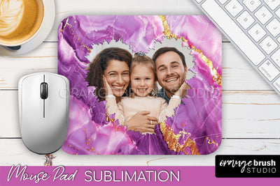 Photo Mouse Pad Sublimation, Marble Mouse Pad Picture Frame Sublimation OrangeBrushStudio 