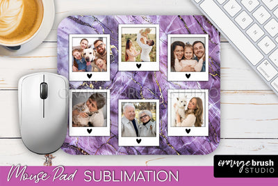 Photo Mouse Pad Sublimation, Marble Mouse Pad Picture Frame Sublimation OrangeBrushStudio 