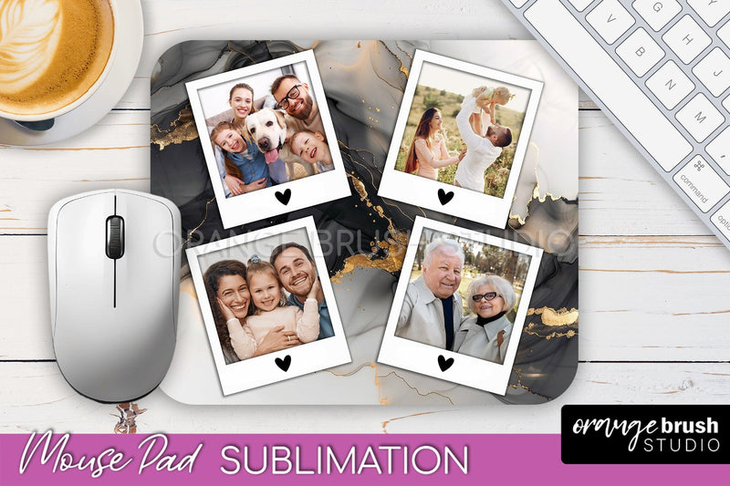 Photo Mouse Pad Sublimation, Marble Mouse Pad Picture Frame Sublimation OrangeBrushStudio 