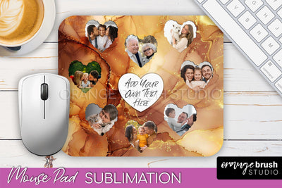 Photo Mouse Pad Sublimation, Marble Mouse Pad Picture Frame Sublimation OrangeBrushStudio 