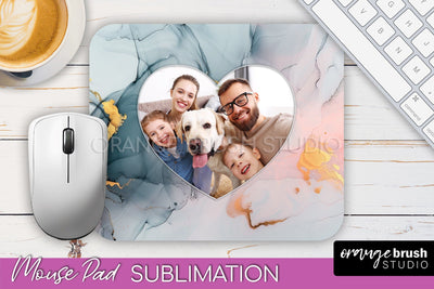 Photo Mouse Pad Sublimation, Marble Mouse Pad Picture Frame Sublimation OrangeBrushStudio 