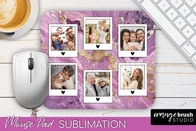 Photo Mouse Pad Sublimation, Marble Mouse Pad Picture Frame Sublimation OrangeBrushStudio 